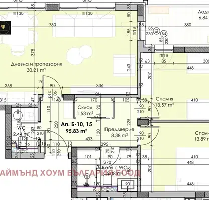 Снимка 2 — Тристаен апартамент в Остромила с модерно строителство