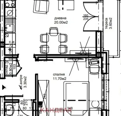 Снимка 3 — Двустаен апартамент в Прослав, Пловдив с тераса