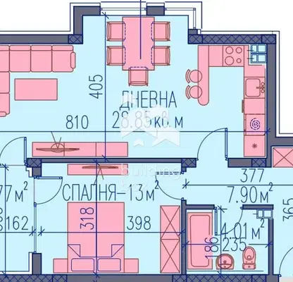 Снимка 5 — Двустаен апартамент в Пловдив, Тракия