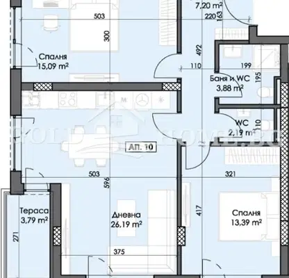 Снимка 3 — Тристаен апартамент в Пловдив, Тракия