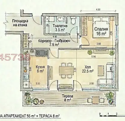 Снимка 4 — Двустаен апартамент в Силистра, Митница