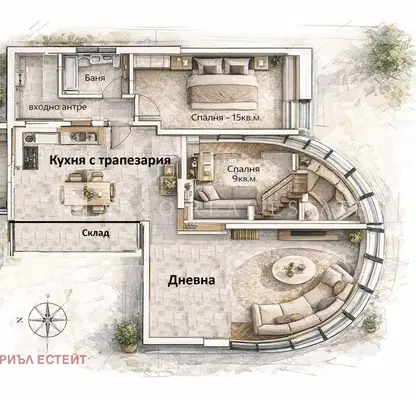 Photo 2 — 3-bedroom apartment in Sofiya, Borovo