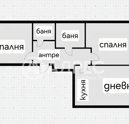 Снимка 4 — Тристаен апартамент в Красна поляна 3 с балкон и асансьор