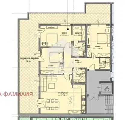 Снимка 3 — Четиристаен апартамент с голяма тераса в Малинова долина, София