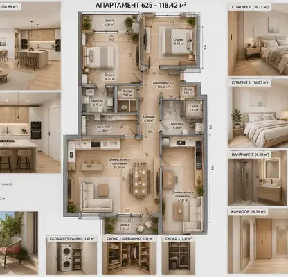 Photo 2 — 3-bedroom apartment in Sofiya, Mladost 4