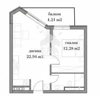 Снимка 4 — Двустаен апартамент с тераса в Орландовци, София