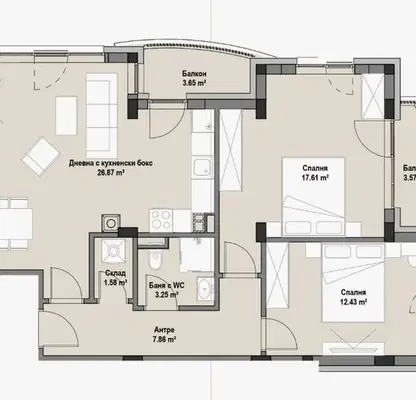Снимка 4 — Тристаен апартамент с две тераси в кв. Витоша, София