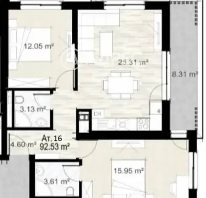 Снимка 4 — Тристаен апартамент в Зона Б-5 с тераса и асансьор