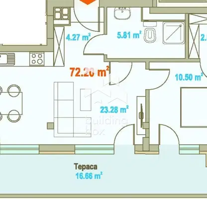 Снимка 2 — Двустаен апартамент в София, Зона Б-5-3