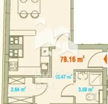 Снимка 2 — Двустаен апартамент с тераса в Зона Б-5-3, София