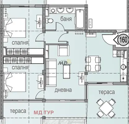Снимка 2 — Тристаен апартамент с гледка море в Свети Влас