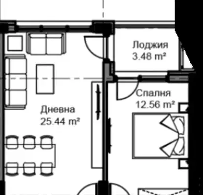 Снимка 3 — Двустаен апартамент с двор в Аспарухово, Варна