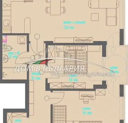 Снимка 4 — Тристаен апартамент в Централна поща, Варна с тераса