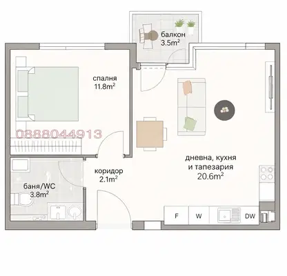 Photo 5 — 2-bedroom apartment in Varna, Kaisieva Gradina