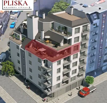 Снимка 3 — Тристаен апартамент с панорамна тераса в Колхозен пазар, Варна