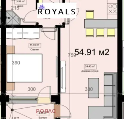 Снимка 3 — Двустаен апартамент с морска панорама във Виница, Варна