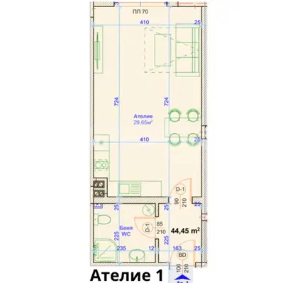 Снимка 5 — Едностаен апартамент във Варна, Възраждане 1