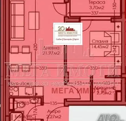 Снимка 2 — Двустаен апартамент в Бургас, Мадика с тераса и паркомясто