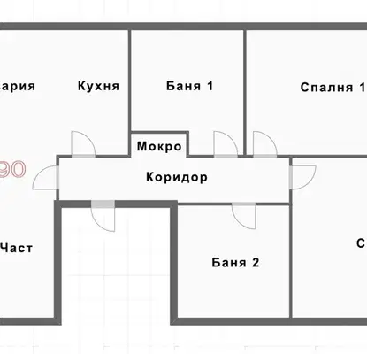 Снимка 2 — Тристаен апартамент с две бани в Славейков, Бургас