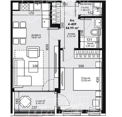 Photo 3 — 2-bedroom apartment in област София, Kostinbrod