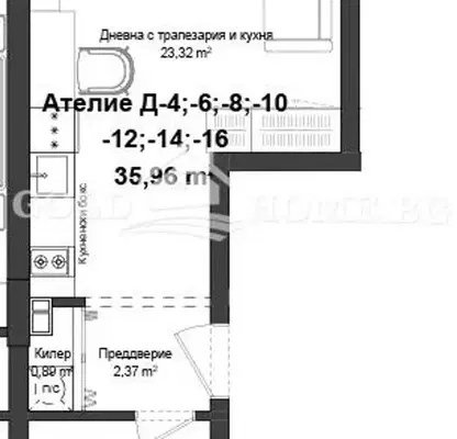 Снимка 2 — Едностаен апартамент в Гагарин, Пловдив с асансьор