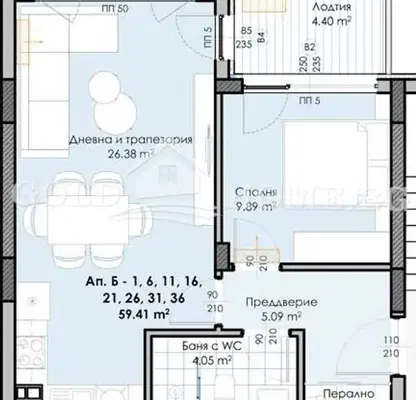 Снимка 2 — Двустаен апартамент в Гагарин, Пловдив с асансьор и паркинг