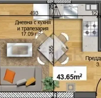 Снимка 5 — Едностаен апартамент в Христо Смирненски, Пловдив с тераса