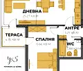 Снимка 2 — Двустаен апартамент в Каменица 2 с тераса и паркинг