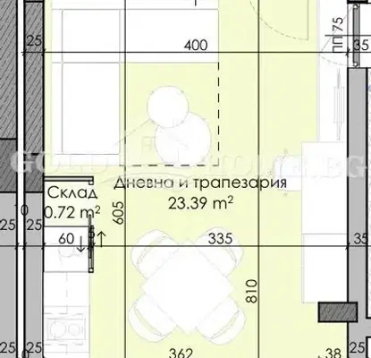 Снимка 3 — Едностаен апартамент в Остромила, Пловдив с асансьор и паркинг