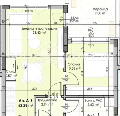 Снимка 2 — Двустайно жилище в Остромила с паркомясто и асансьор