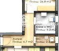 Снимка 2 — Двустаен апартамент с двор в кв. Прослав, Пловдив