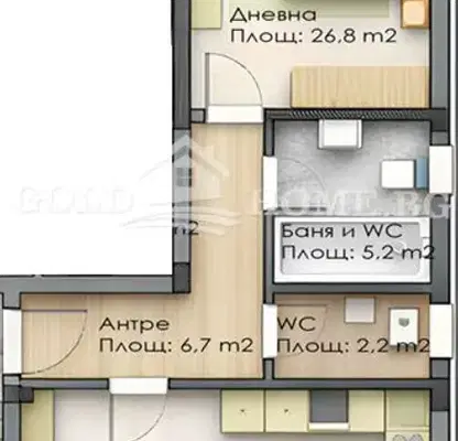Photo 2 — 2-bedroom apartment in Plovdiv, Proslav