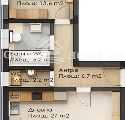 Photo 2 — 2-bedroom apartment in Plovdiv, Proslav