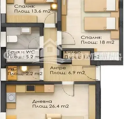 Снимка 2 — Тристаен апартамент в Пловдив, Прослав