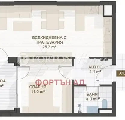 Снимка 2 — Двустаен апартамент в Сточна гара с тераса в нова сграда