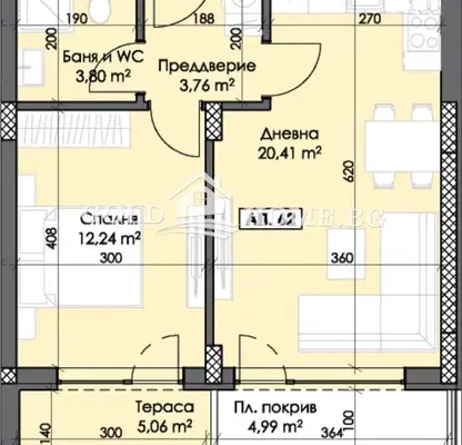 Снимка 3 — Двустаен апартамент в Пловдив, Тракия