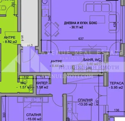Снимка 2 — Тристаен апартамент в Южен, Пловдив на висок етаж