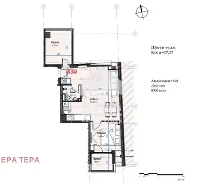 Снимка 3 — Двустаен апартамент с тераса в Банишора, София
