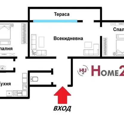 Снимка 2 — Тристаен апартамент с тераса в Банишора, София