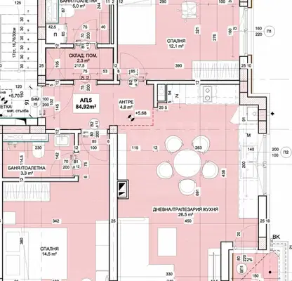 Снимка 2 — Тристаен апартамент в Бояна с тераса и паркомясто