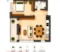Снимка 3 — Двустаен апартамент в Център, София с балкон и мазе