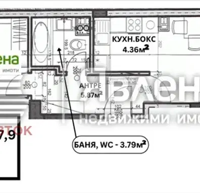 Снимка 2 — Двустаен апартамент в София, Център