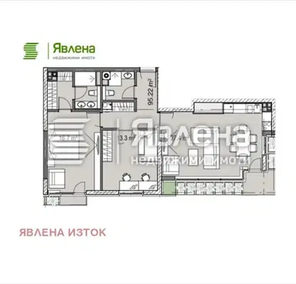 Снимка 3 — Тристаен апартамент с две тераси в Хладилника, София