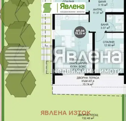Снимка 2 — Тристаен апартамент с двор в Кръстова вада, София