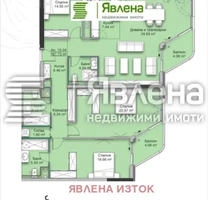 Снимка 2 — Четиристаен апартамент с две тераси в Кръстова вада, София