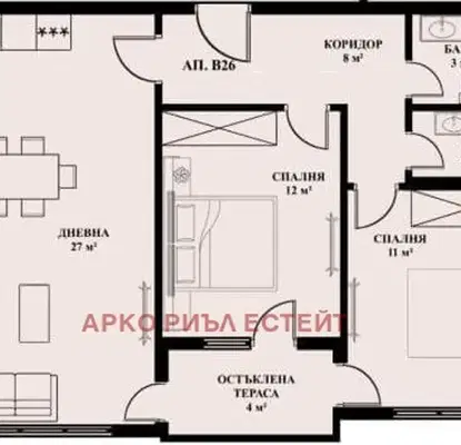 Снимка 4 — Тристаен апартамент с тераса в Люлин 5, София