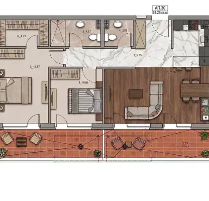 Photo 2 — 3-bedroom apartment in Sofiya, Malinova Dolina