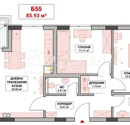 Photo 5 — Three-room apartment with terrace in Mladost 4, Sofia