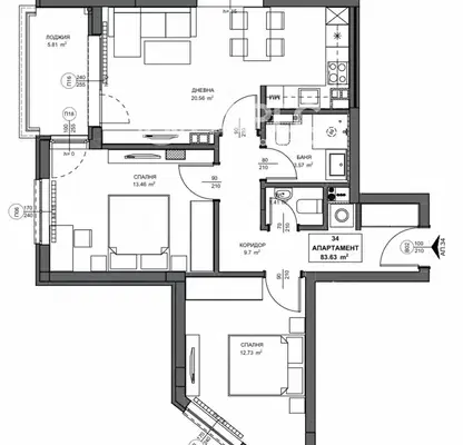 Photo 4 — Three-room apartment in Obelya 2 with southwest aspect
