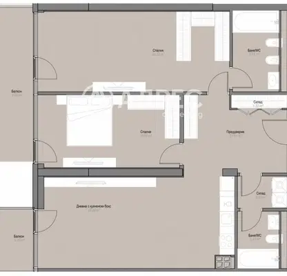 Photo 2 — Three-room apartment in Oborishte with inner park and elevator
